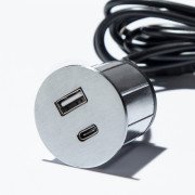 Меблева розетка USB ASA Plastici VersaPick USB 5V Type A+C нержавіюча сталь 060.29Z.00033