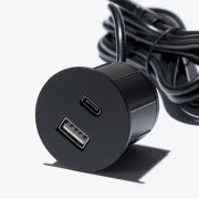 Меблева розетка USB ASA Plastici VersaPick USB 5V Type A+C матовий чорний 060.29Z.00037
