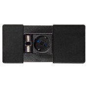 Вбудований модуль розеток ASA Plastici VersaPad 1x220В 2xUSB type А+А чорний 060.08F.00002
