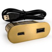 Меблева розетка USB ASA Plastici VersaPick USB 5V Type A+C золото 060.29Z.00064