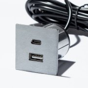 Меблева USB-розетка ASA Plastici VersaPick USB 5V Type A+C нержавіюча сталь 060.29Z.00041