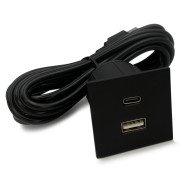 Меблева розетка USB ASA Plastici VersaPick USB 5V Type A+C матовий чорний 060.29Z.00045