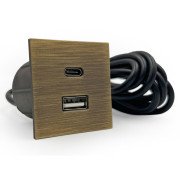 Меблева розетка USB ASA Plastici VersaPick USB 5V Type A+C зістарена бронза 060.29Z.00047