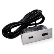 Меблева розетка USB ASA Plastici VersaPick USB 5V Type A+C нержавіюча сталь 060.29Z.00049