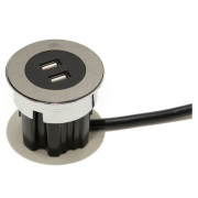 Меблева розетка USB ASA Plastici VersaDot USB 5V Type A+A нержавіюча сталь 060.30Y.00004