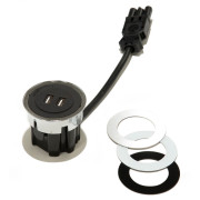 Мебельная USB-розетка ASA Plastici VersaDot USB 5V Type A+A белый/черный/нержавеющая сталь 060.30Y.00008