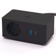 Розетковий блок ASA Plastici VersaQ 1х220В + бездротова зарядка + USB type A+C чорний 060.37F.00001