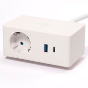 Розетковий блок ASA Plastici VersaQ 1х220В + бездротова зарядка + USB type A+C білий 060.37F.00002