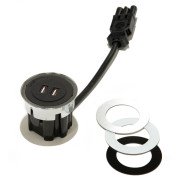 Мебельная USB-розетка ASA Plastici VersaDot USB 5V Type A+A белый/черный/нержавеющая сталь 060.30Y.00008