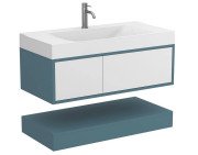 Тумба Miraggio Duo с раковиной Fly 100 МДФ белый/камень зеленый 8814962