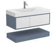 Тумба Miraggio Duo с раковиной Fly 100 МДФ белый/серый 8814989