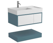 Тумба Miraggio Duo із раковиною Soul 800 МДФ білий/камінь зелений 8814969