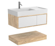 Тумба Miraggio Duo с раковиной Soul 900 ДСП белый/дуб канзас 8815002