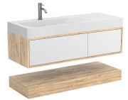 Тумба Miraggio Duo з раковиною Viola 1200 L ДСП білий/дуб канзас 8814997