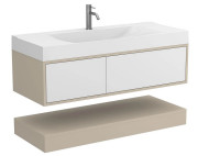 Тумба Miraggio Duo з раковиною Fly 120 МДФ білий/кашемір 8814980