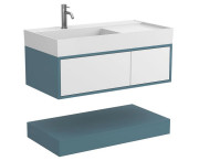 Тумба Miraggio Duo с раковиной Soul 100 МДФ белый/камень зеленый 8814971