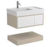 Тумба Miraggio Duo с раковиной Soul 800 МДФ белый/кашемир 8814981