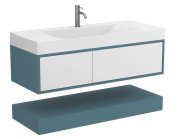 Тумба Miraggio Duo с раковиной Fly 120 МДФ белый/камень зеленый 8814963