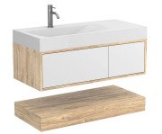 Тумба Miraggio Duo с раковиной Viola 1000 L ДСП белый/дуб канзас 8814995