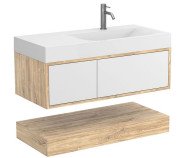 Тумба Miraggio Duo с раковиной Viola 1000 R ДСП белый/дуб канзас 8814996