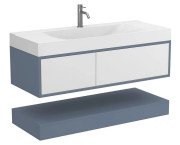 Тумба Miraggio Duo с раковиной Fly 120 МДФ белый/серый 8814990