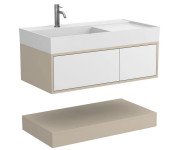 Тумба Miraggio Duo с раковиной Soul 100 МДФ белый/кашемир 8814983