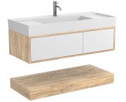 Тумба Miraggio Duo з раковиною Soul 120 ДСП білий/дуб канзас 8815004