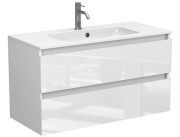 Тумба Miraggio Natura с раковиной Della 1000 МДФ белый глянцевый 8814883