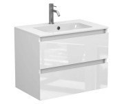 Тумба Miraggio Natura с раковиной Della 700 МДФ белый глянцевый 8814880