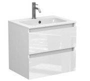 Тумба Miraggio Natura с раковиной Della 600 МДФ белый глянцевый 8814879
