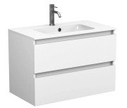 Тумба Miraggio Natura с раковиной Della 800 МДФ/ДСП белый мат 8814796