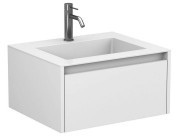 Тумба Miraggio Uno с раковиной Erica 600 МДФ белый мат 8815005