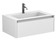 Тумба Miraggio Uno з раковиною Erica 800 МДФ білий глянсовий 8815007