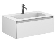 Тумба Miraggio Uno с раковиной Erica 800 МДФ белый мат 8815007