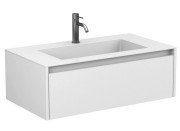 Тумба Miraggio Uno с раковиной Erica 900 МДФ белый глянцевый 8815008