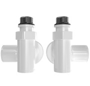 Комплект кутових кранів для рушникосушарки Mario під ТЕН білий глянець 4820111357529