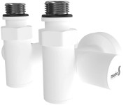 Комплект угловых кранов для полотенцесушителя Mario под ТЭН белый матовый 4820258984947