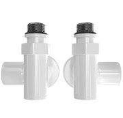 Комплект кутових кранів для рушникосушарки Mario під ТЕН білий глянець 4820111357529