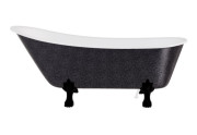 Ванна акриловая Besco Olaya 160х68 см черные ножки графит/глянцевый белый OL160-GGCZ-O