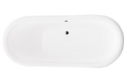 Ванна акриловая Besco Amelia 190х77 см ножки золото глянцевый черный/глянцевый белый AM190-BWZL-O