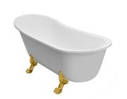 Ванна акрилова Besco Olaya 160х68 см ніжки золото глянсовий білий #WAO-160+ZL