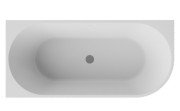 Ванна акрилова Besco Denaya 170х78 см лівостороння з сифоном клік-клак хром глянсовий білий #WAS-170-DLC