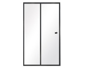 Душові двері Besco Duo Slide 100х195 см розсувні чорний матовий/прозоре скло DDSB-100