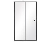 Душові двері Besco Duo Slide 120х195 см розсувні чорний матовий/прозоре скло DDSB-120