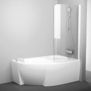 Шторка для ванни Ravak CVSK1 Rosa 160/170 R прозоре скло/білий матовий 7QRS0E00Y1