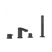 Змішувач на борт ванни Ravak Chrome II з душовим гарнітуром чорний X070593