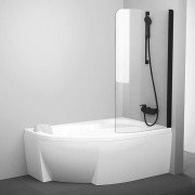 Шторка для ванни Ravak CVSK1 Rosa 160/170 R прозоре скло/чорний 7QRS0300Y1