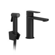 Смеситель для раковины Ravak Chrome II однорычажный с гигиеническим душем черный X070462