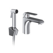 Смеситель для раковины Ravak Flat однорычажный с гигиеническим душем хром X070438