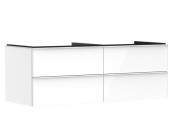 Тумба под раковину подвесная Hansgrohe Xelu Q 136х55 см МДФ глянцевый белый ручки матовый белый 54086700